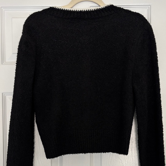 Divided Black Cardigan with Gold Buttons - Picture 6 of 8